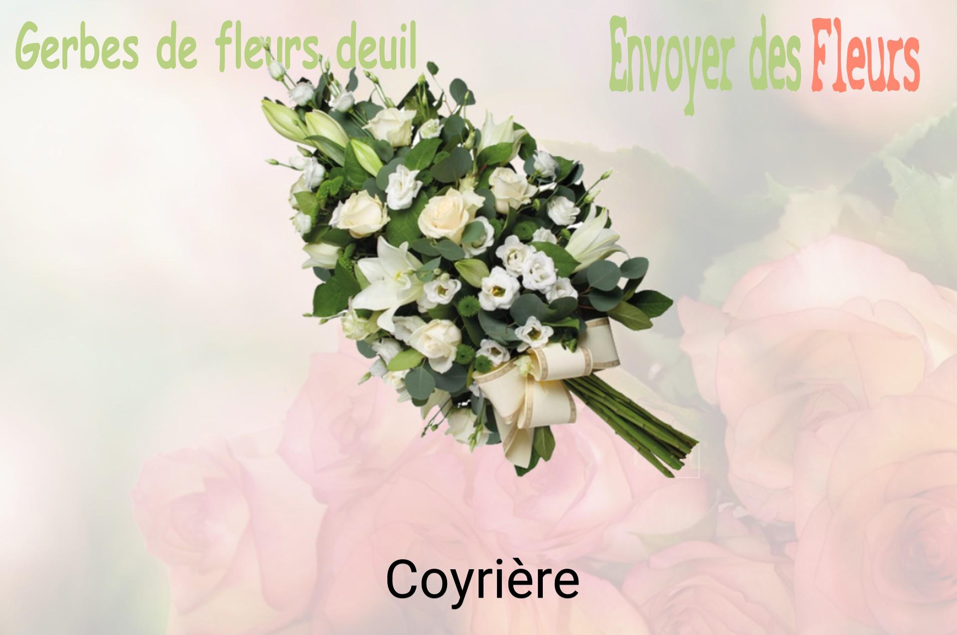Gerbe de fleurs de deuil livrée à Coyrière